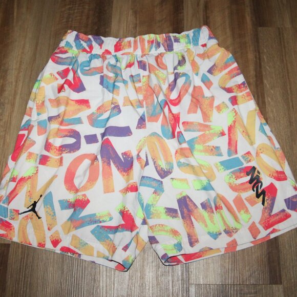 EUC Men's LARGE Jordan ZION Retro Letter Graphics Dri Fit Performance Shorts - Picture 1 of 8